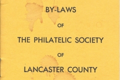 Philatelic Society of Lancaster County Revised By-Laws 1962 Cover Front